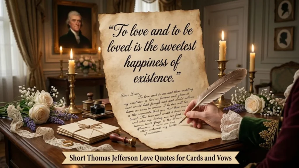 Short Thomas Jefferson Love Quotes for Cards and Vows