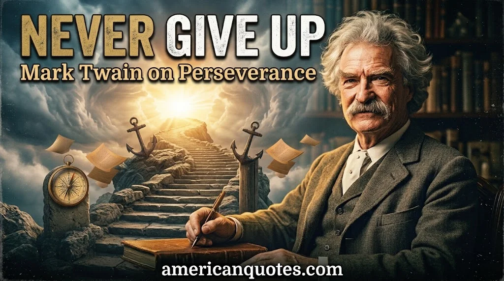 Mark Twain quotes about perseverance and never giving up