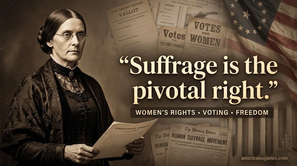 Susan B. Anthony Inspirational Quotes on Women's Rights, Voting and Freedom