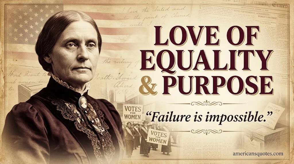 Susan B. Anthony Quotes About Love of Equality and Purpose